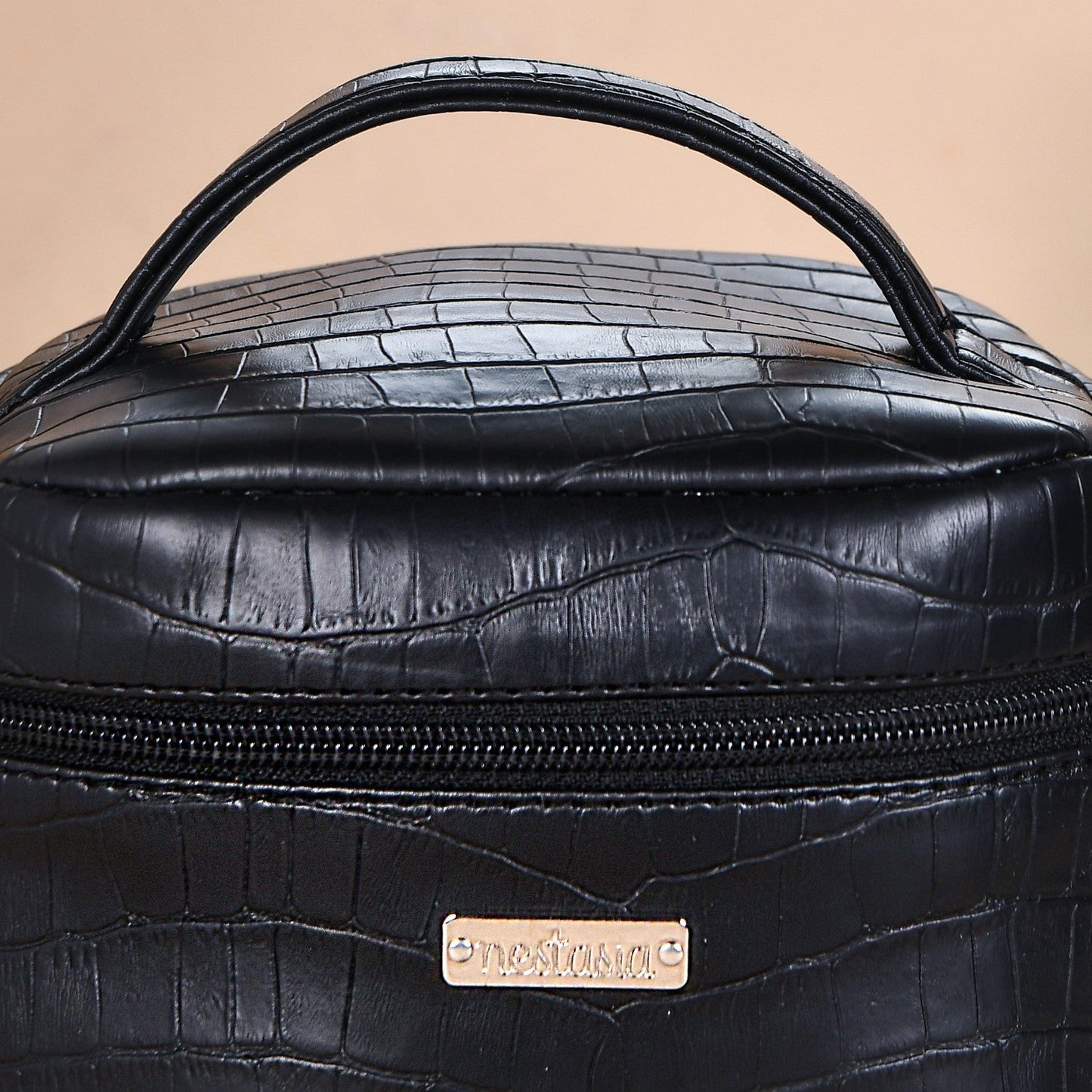 Black Croco Lunch Bag With Insulation