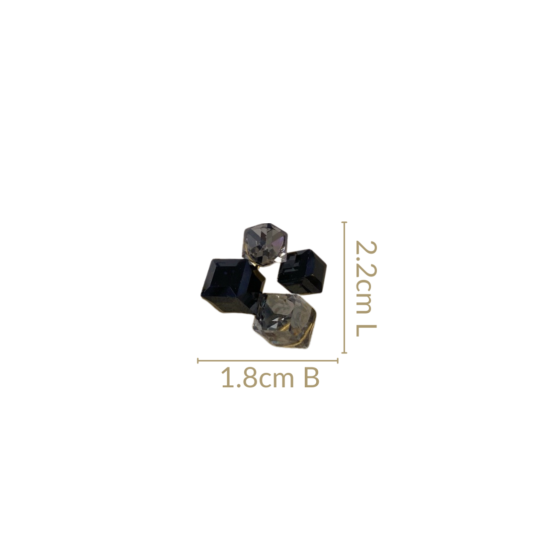Black Cube Cluster Earrings