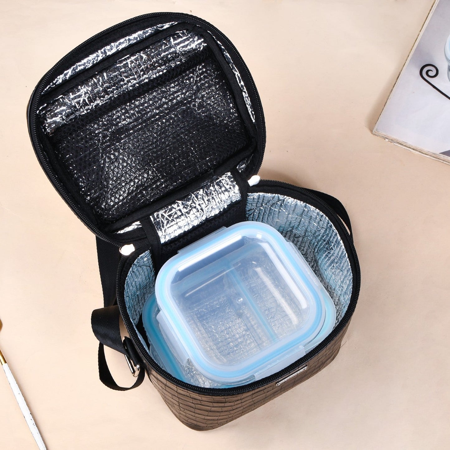 Classic Luxury Insulated Lunch Bag Black