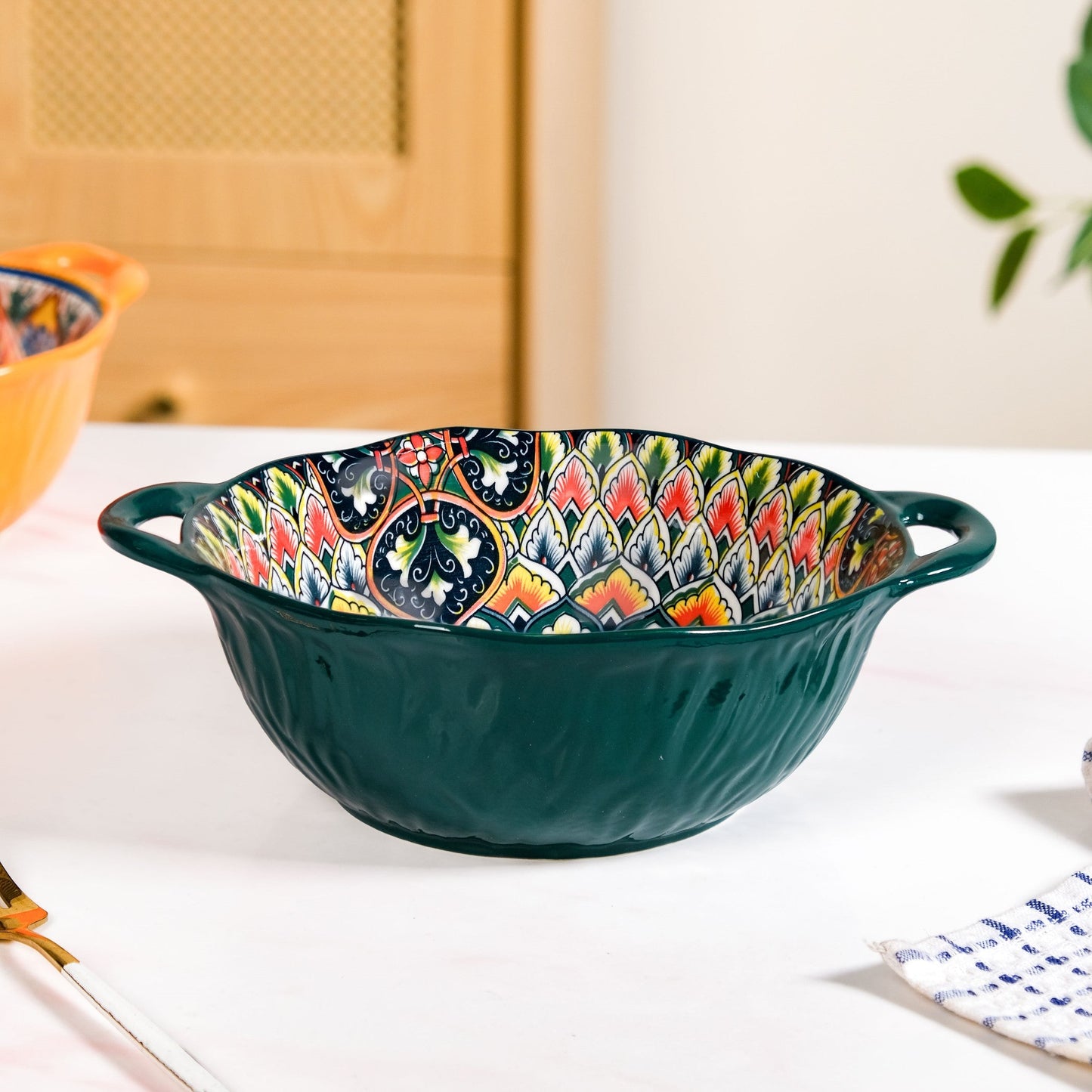 Mandala Melange Serving Bowl Green 1500ml