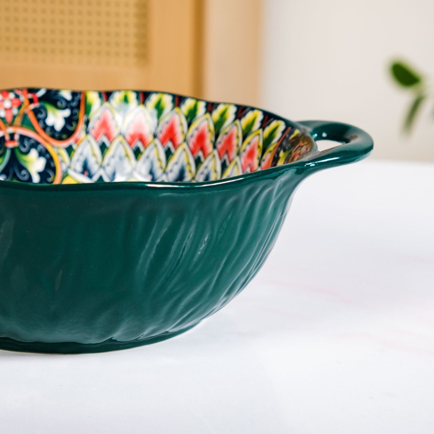 Mandala Melange Serving Bowl Green 1500ml