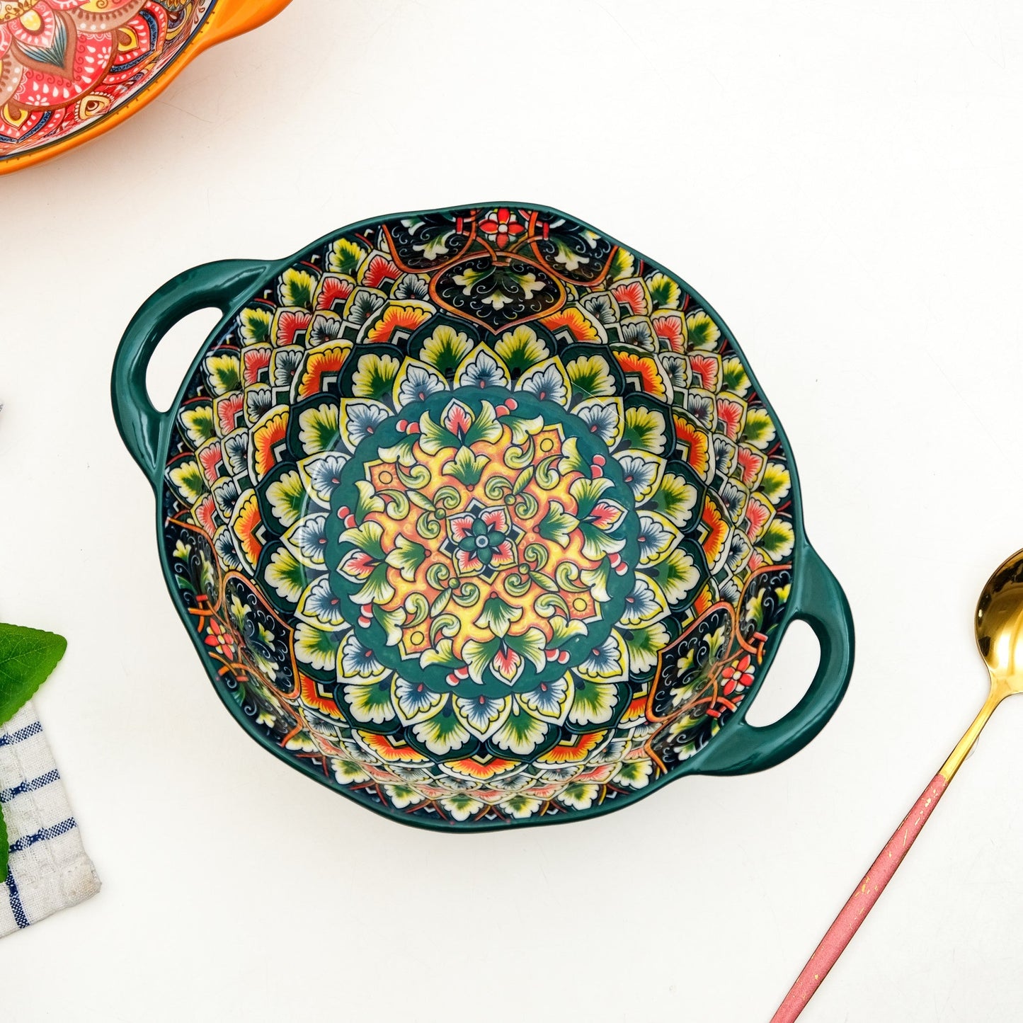 Mandala Melange Serving Bowl Green 1500ml