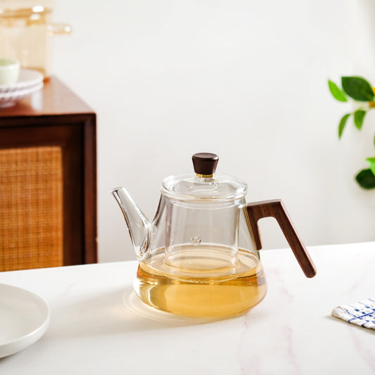 Fusion Wooden Handle Glass Teapot With Infuser 1000ml