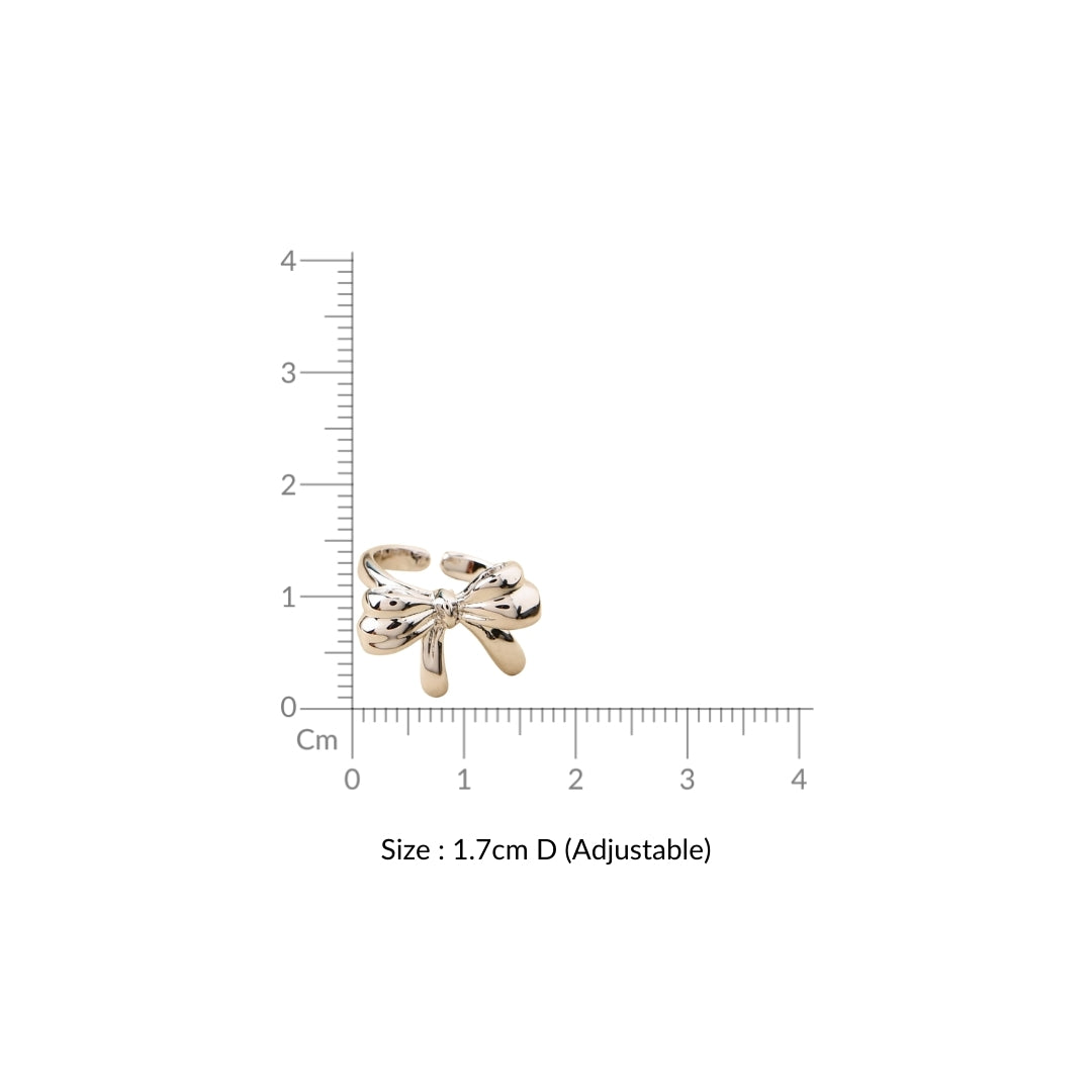 Bow Silver Statement Ring