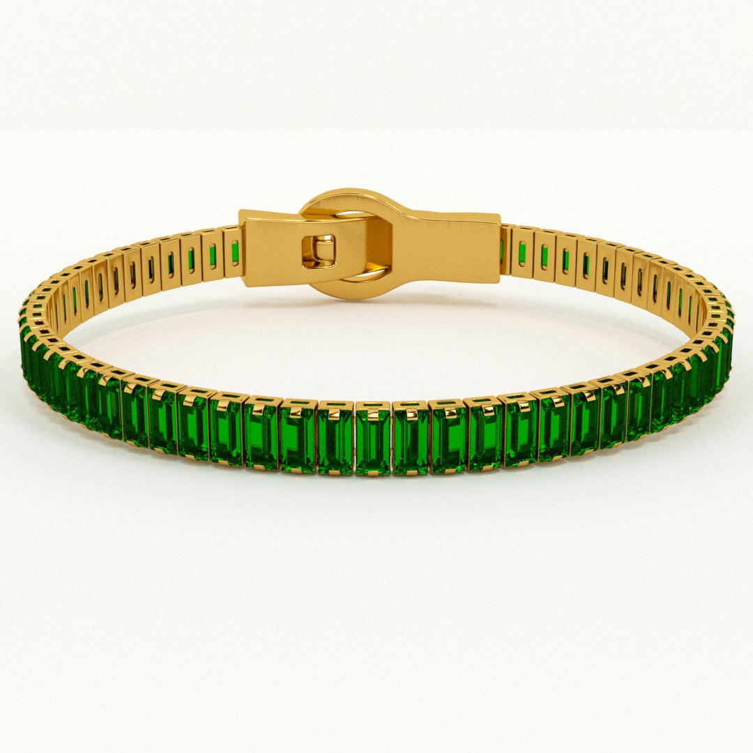 Green Baguette Tennis Bracelet