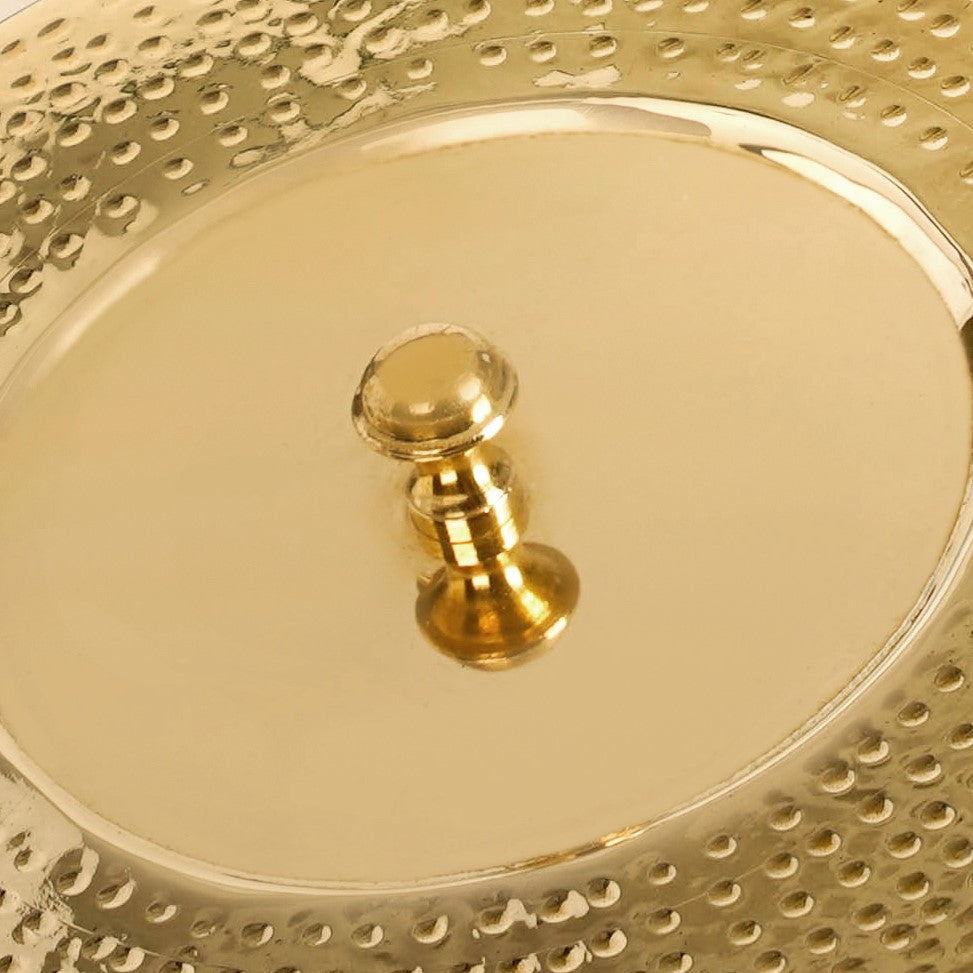 Pure Brass Hammered Masala Box Set With Spoon