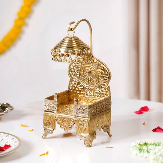 Brass Singhasan With Detachable Chatra