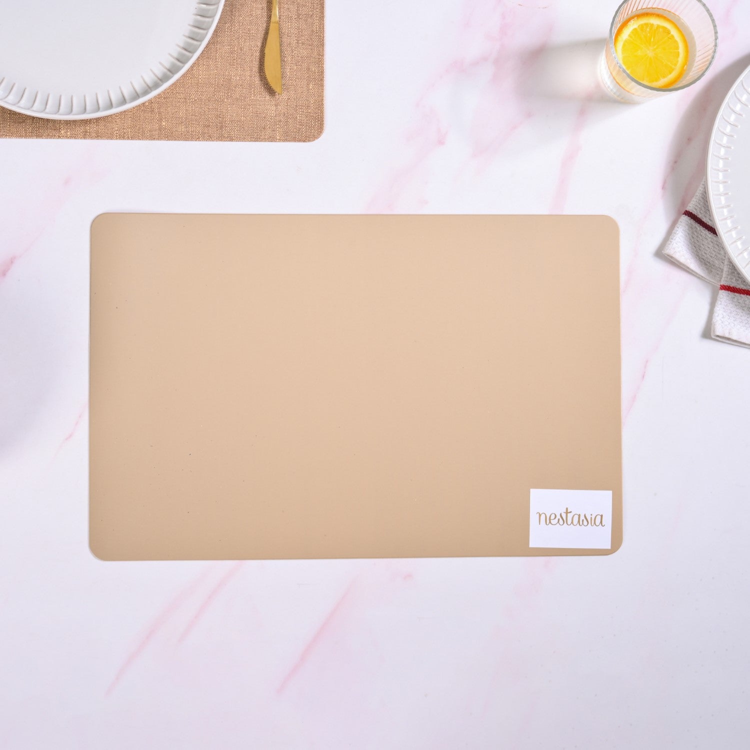 Rectangle Brown Table Mat Set Of 6