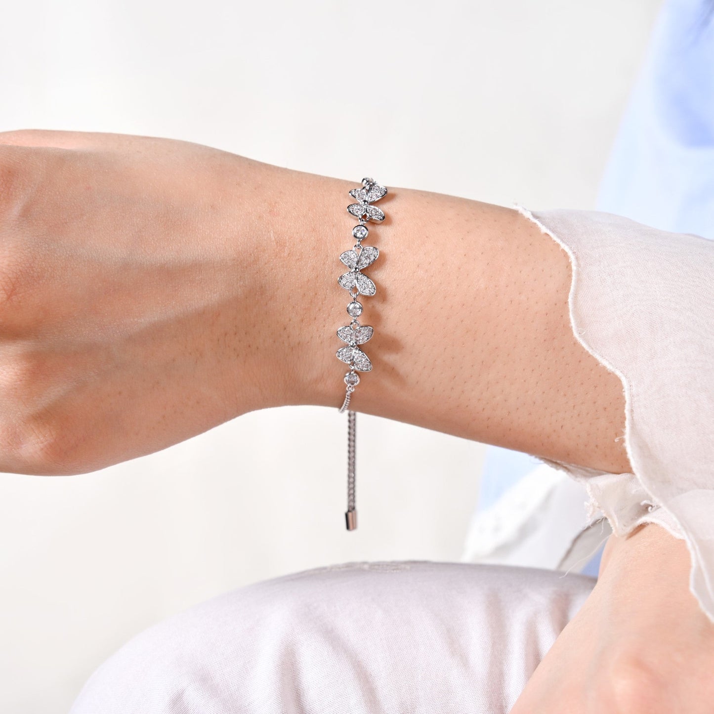 Butterfly Charm Silver Bracelet