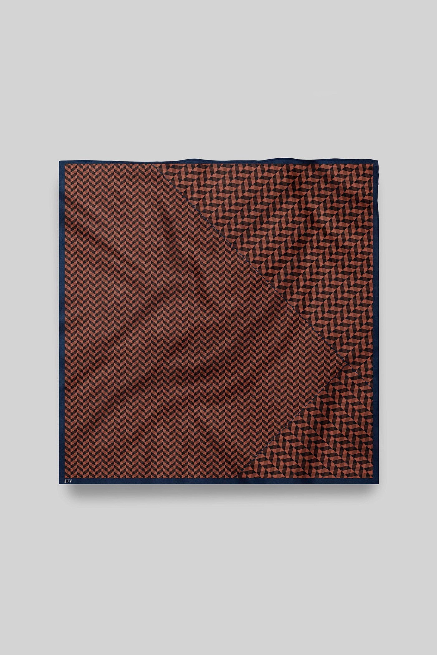 Umber Brown - Red Chevron Printed Scarf