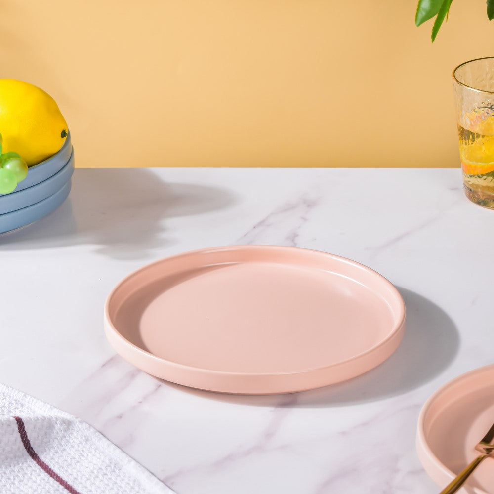 Modern Stoneware Snack Plate Pink