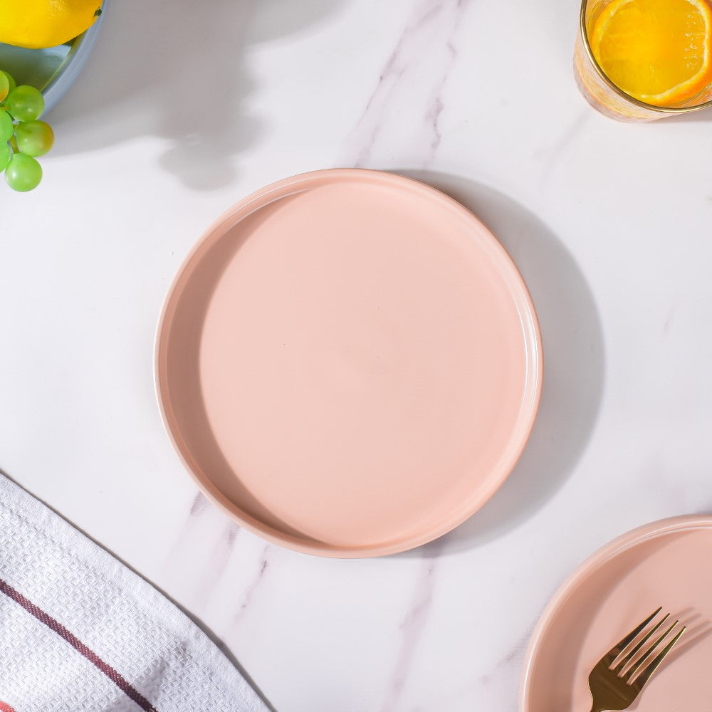 Modern Stoneware Snack Plate Pink