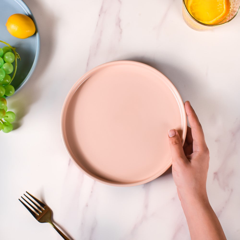 Modern Stoneware Snack Plate Pink