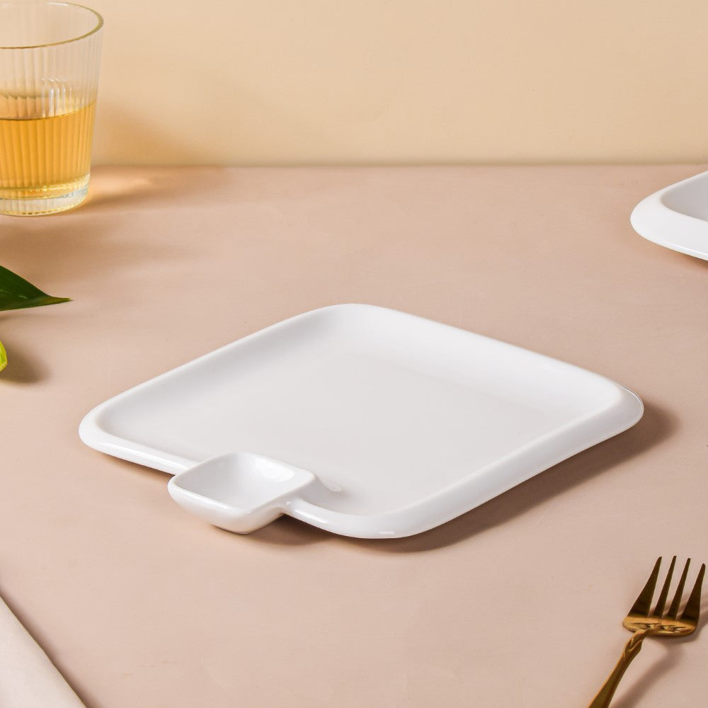 Serena Lily White Square Section Plate Small