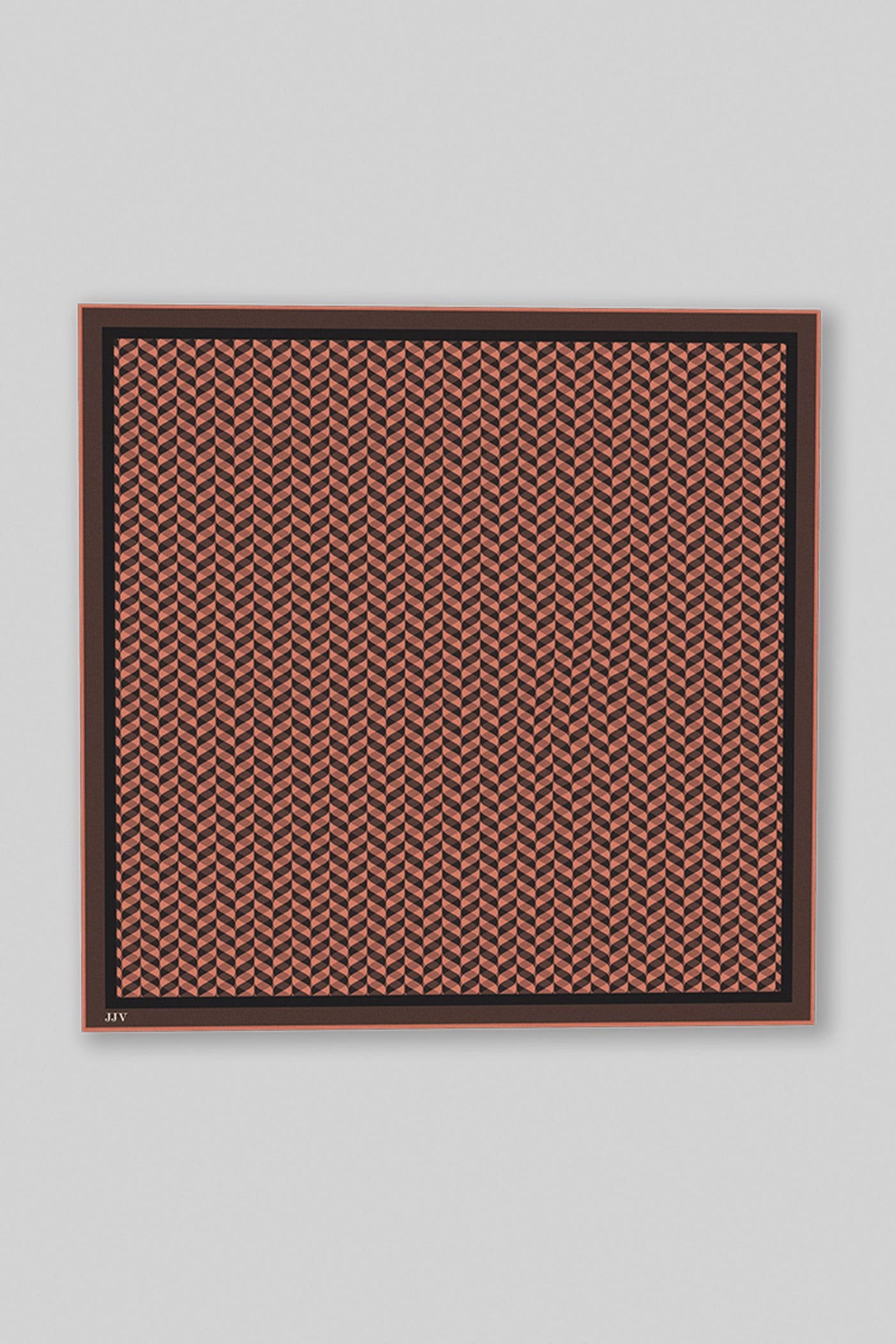 Umber Brown - Red Chevron Printed Pocket Square