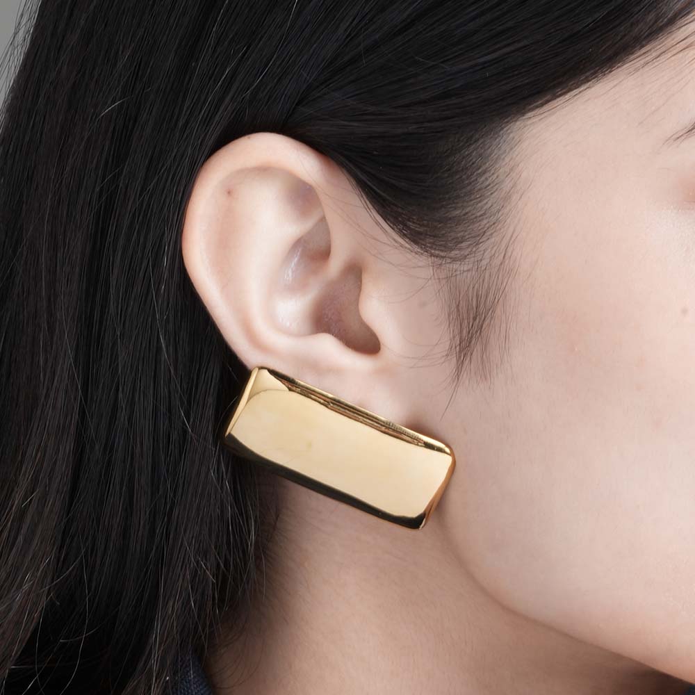 Vintage Gold Bar Stud Earrings