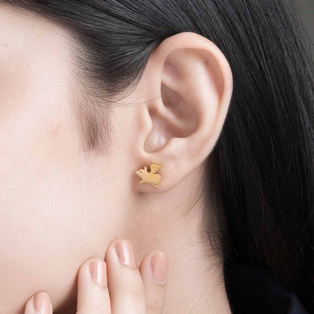 Winged Piglet Studs