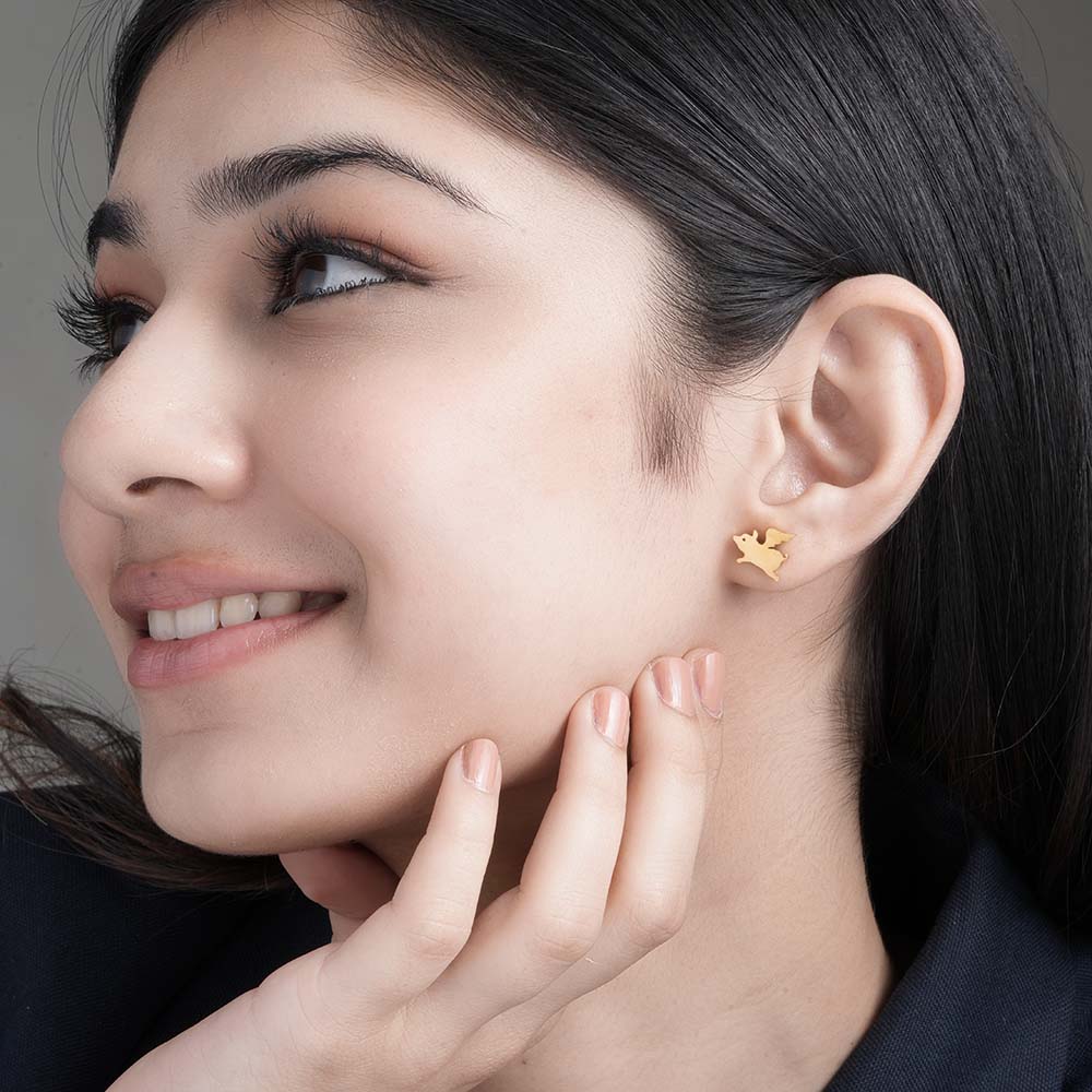 Winged Piglet Studs