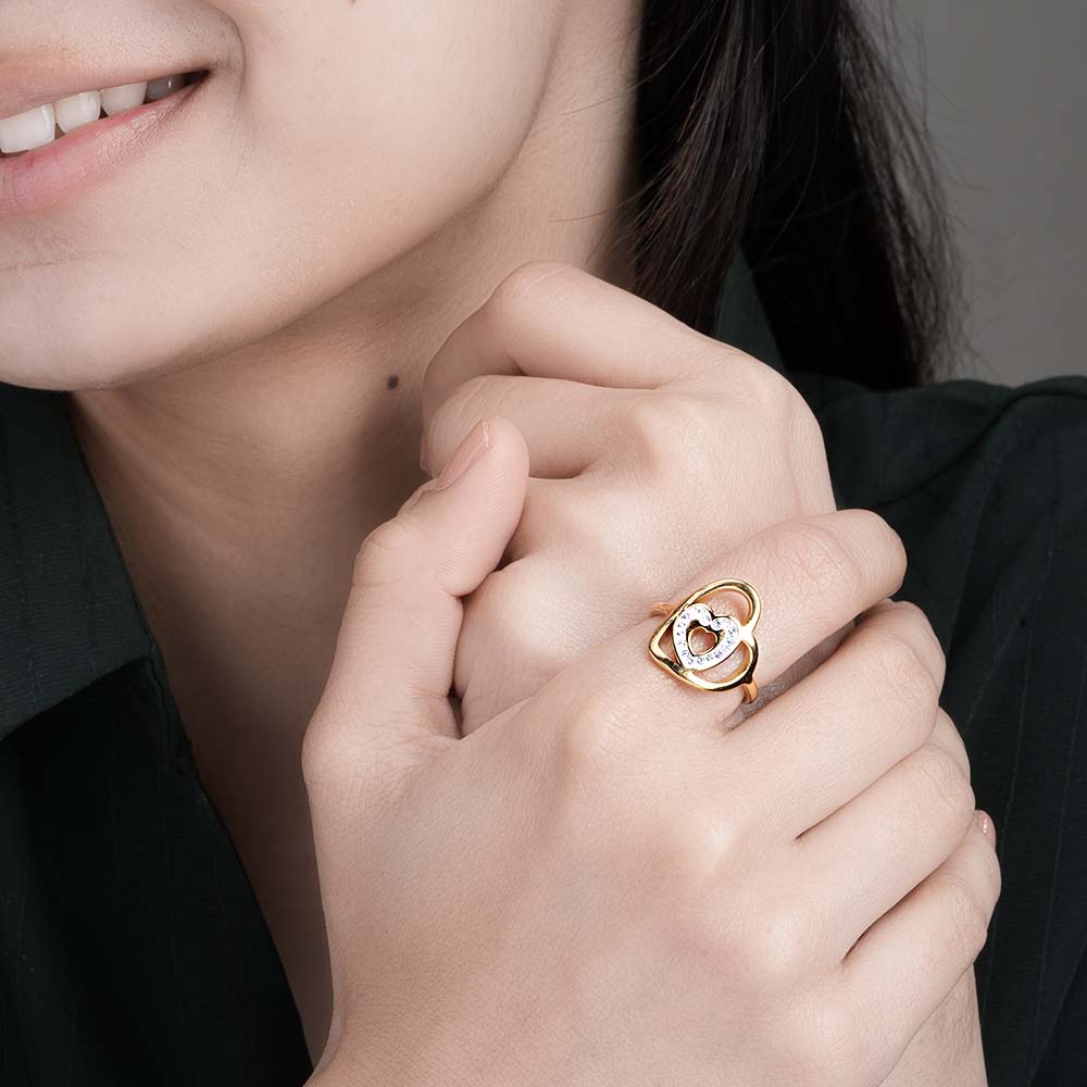 Abstract Gold Ring Set