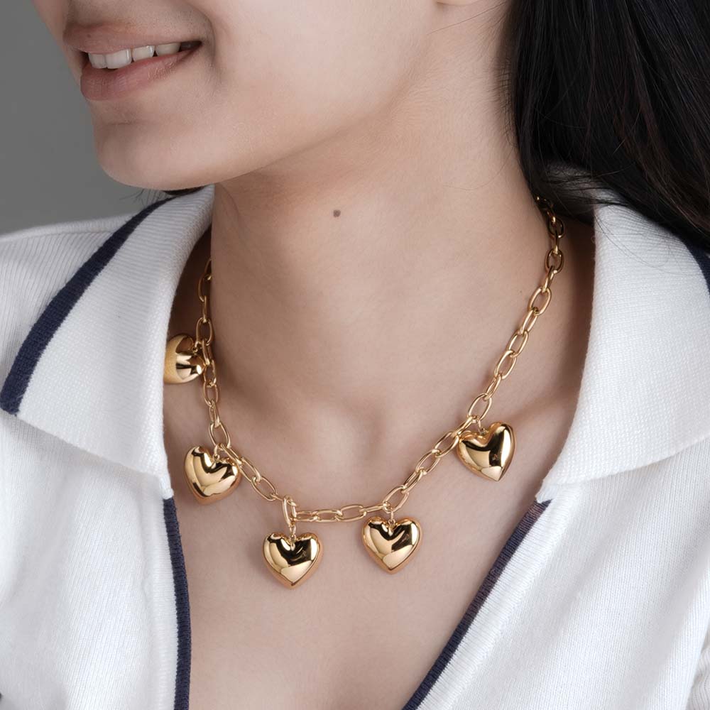 Chunky Heart Chain Necklace
