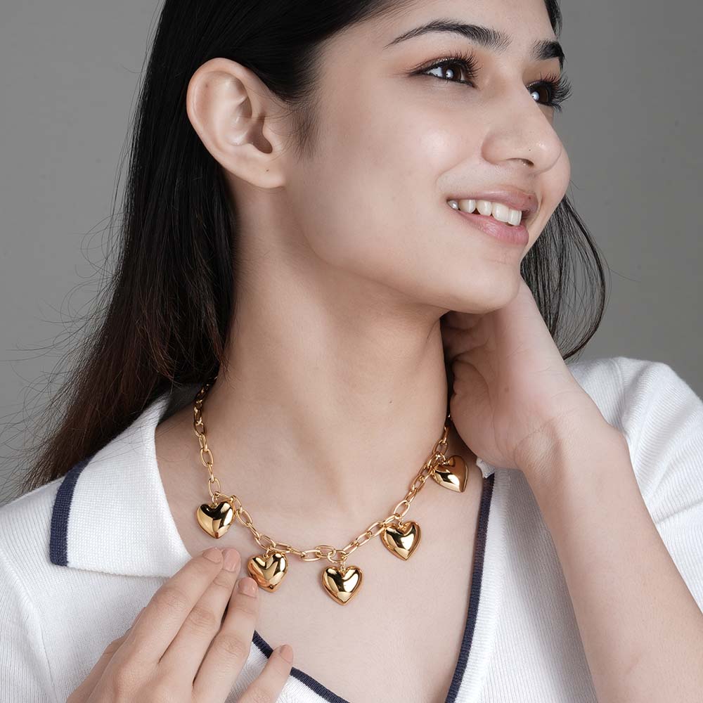 Chunky Heart Chain Necklace