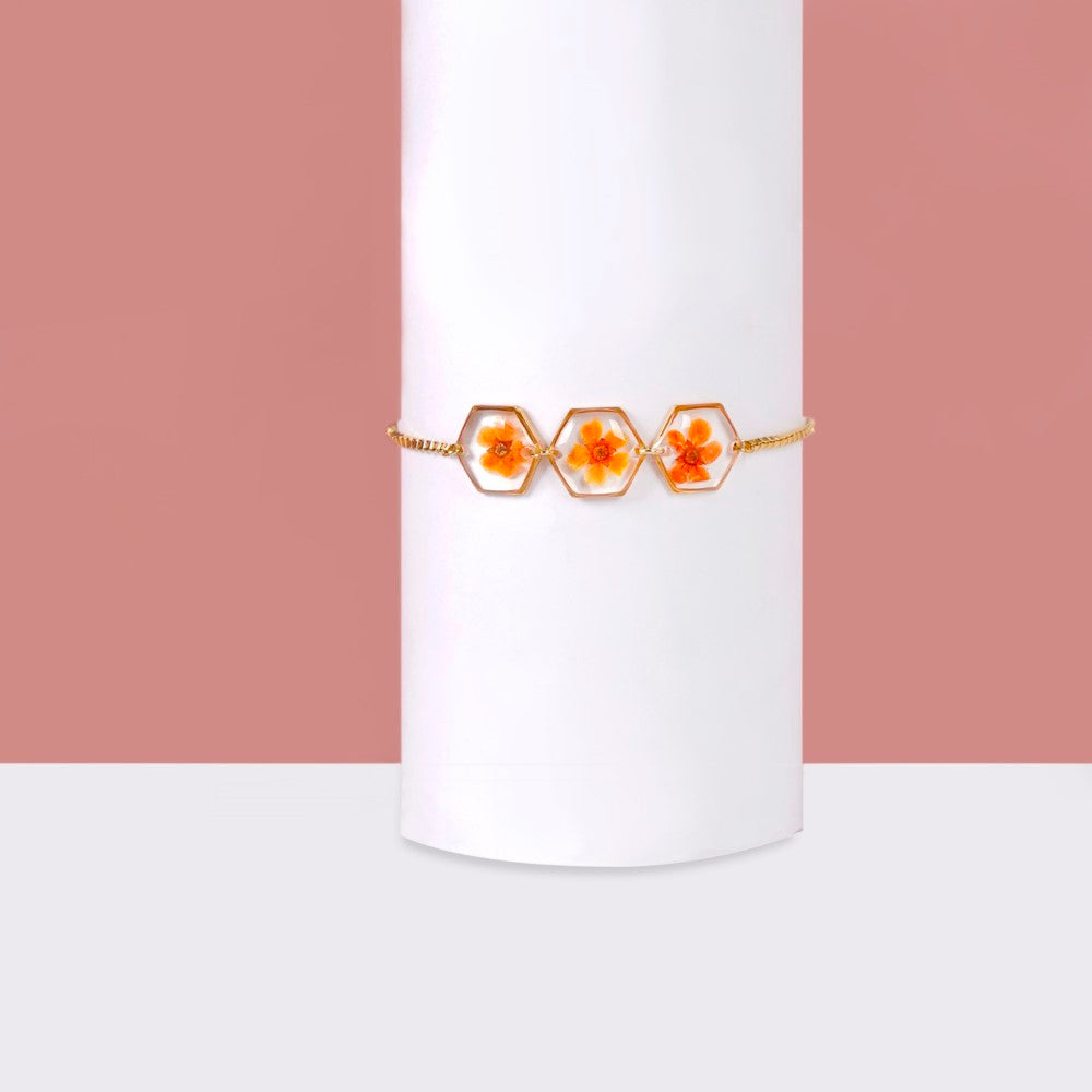 Pressed Flower Bracelet With Tassels