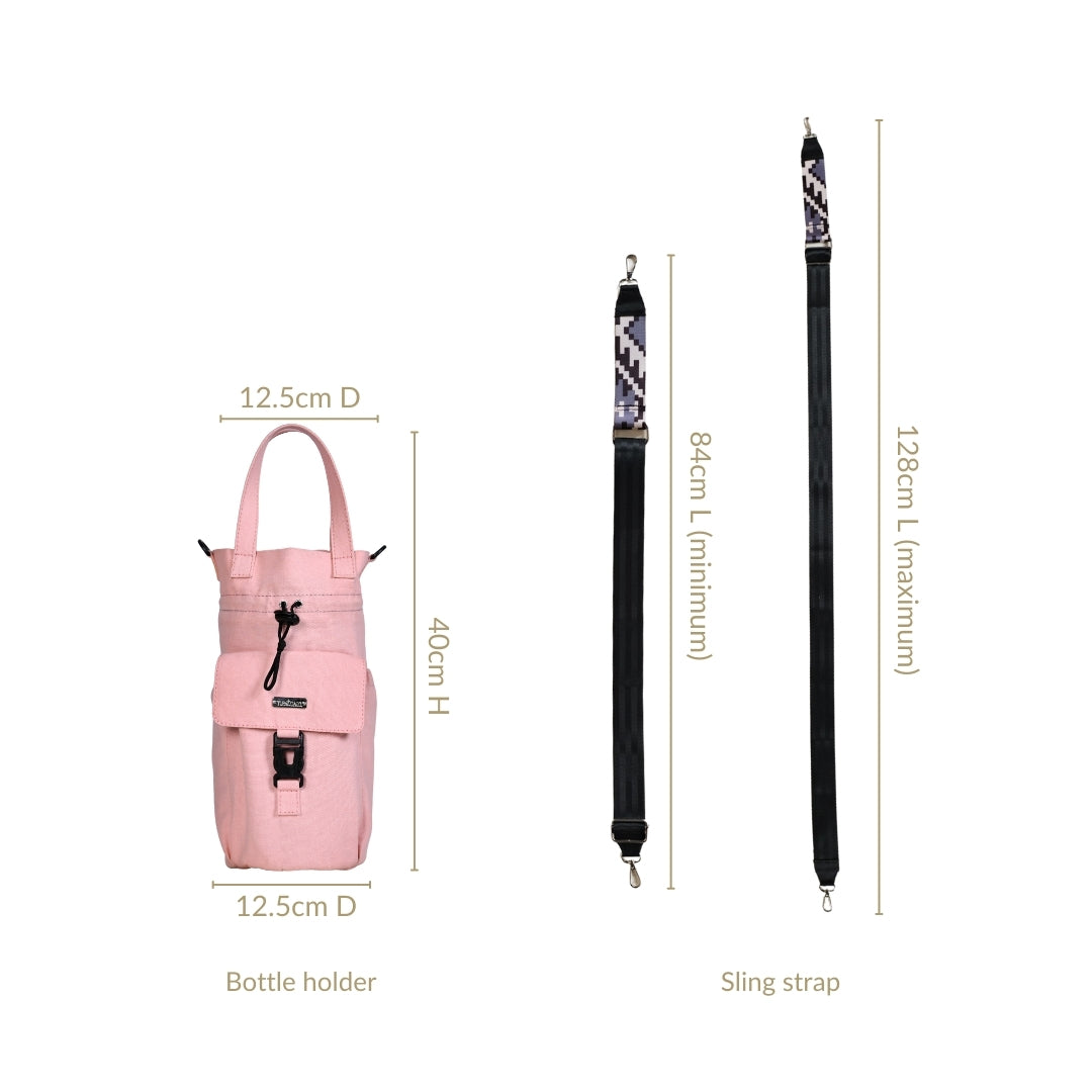 Chic Pink Drawstring Bottle Holder
