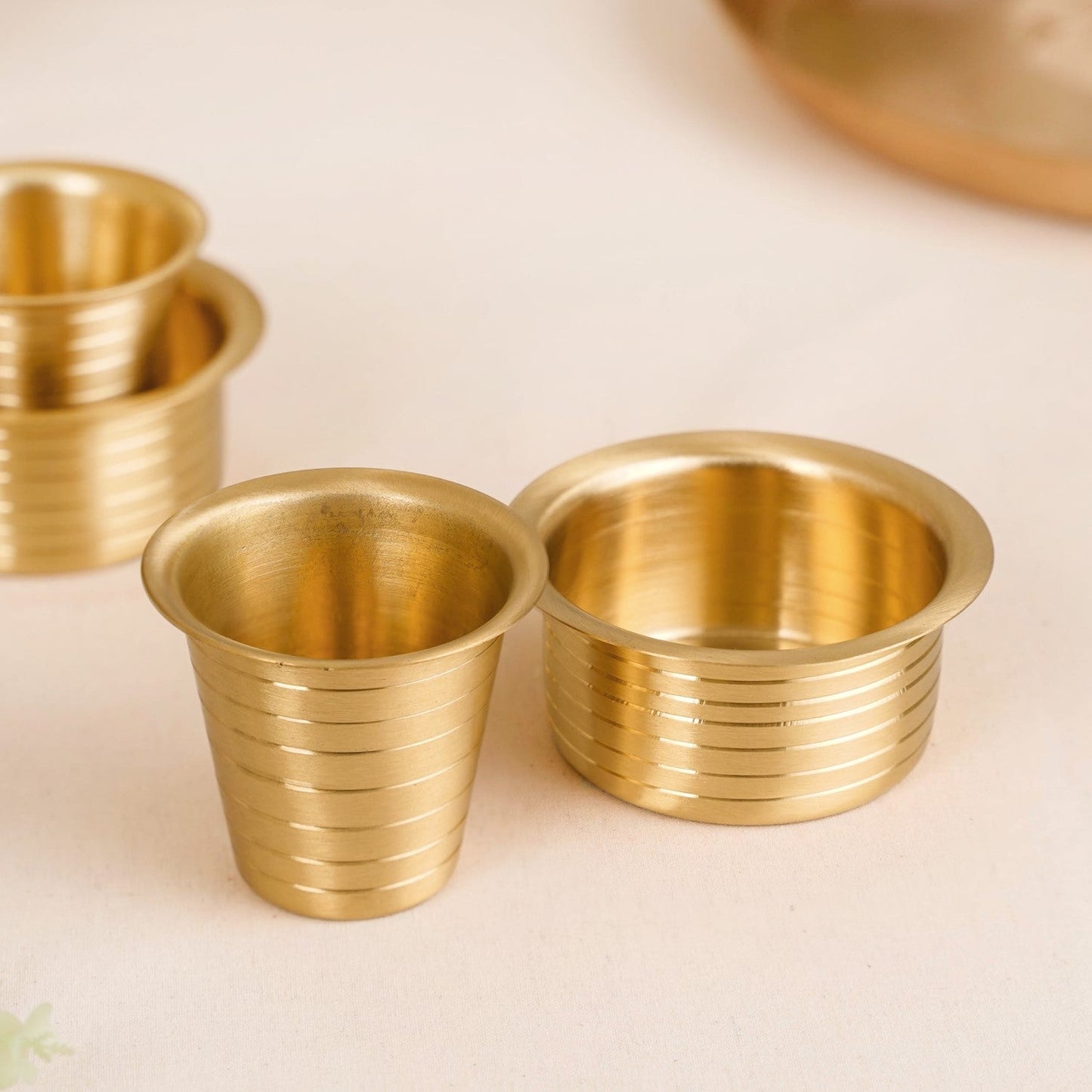 Lined Pure Brass Filter Coffee Dabara Set For 2 With Gift Box