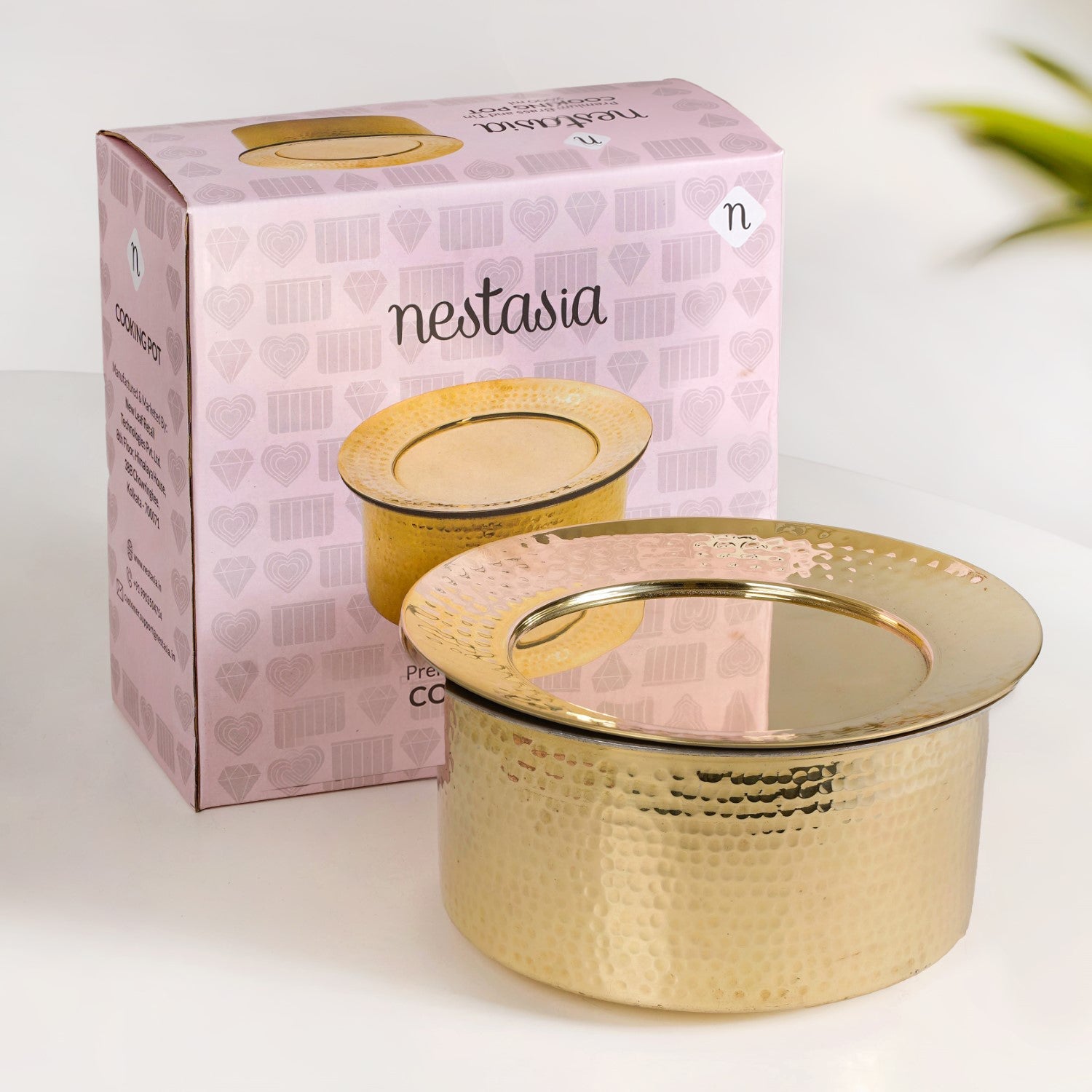 Pure Brass Patila With Lid 2000ml