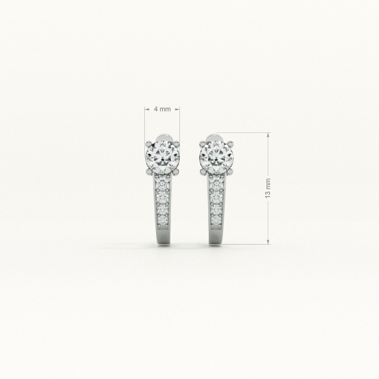 Luminous Crystal Charm Hoop Earrings