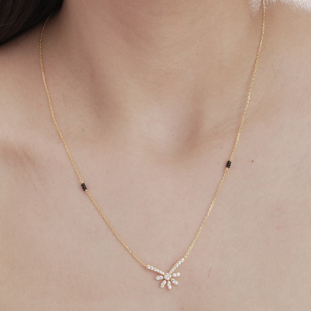 Yatee Diamond Mangalsutra | BIS Hallmarked | 18k Gold Vermeil