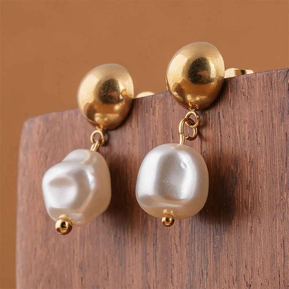 Ember Tear Pearl Earrings