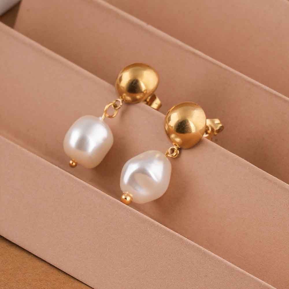 Ember Tear Pearl Earrings