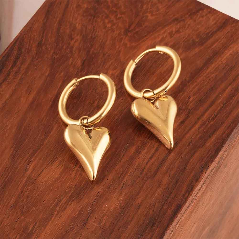 Love Dangle Hoops Earrings