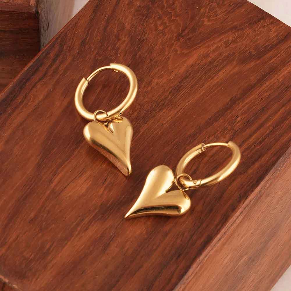 Love Dangle Hoops Earrings