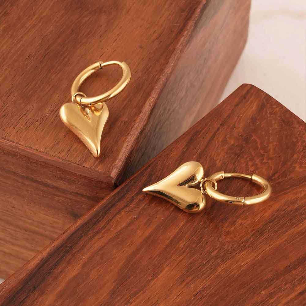 Love Dangle Hoops Earrings