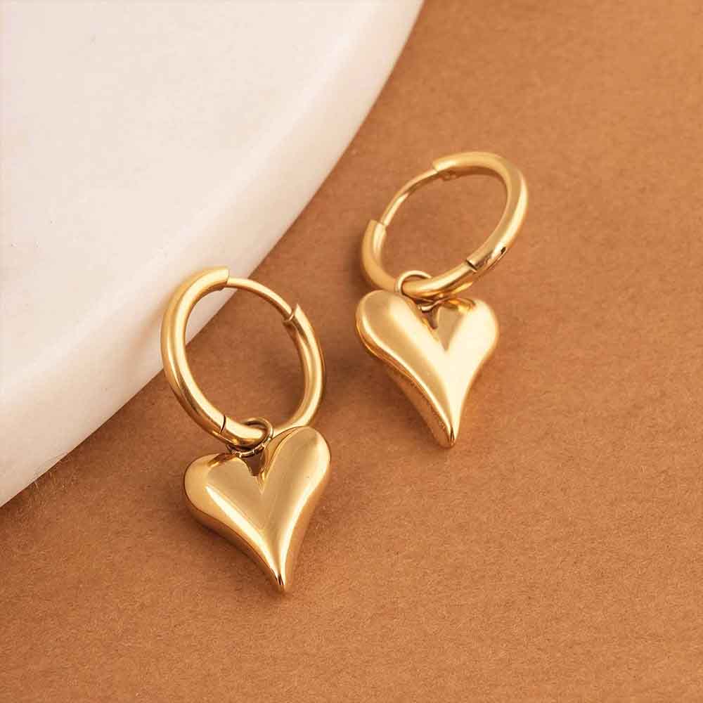 Love Dangle Hoops Earrings