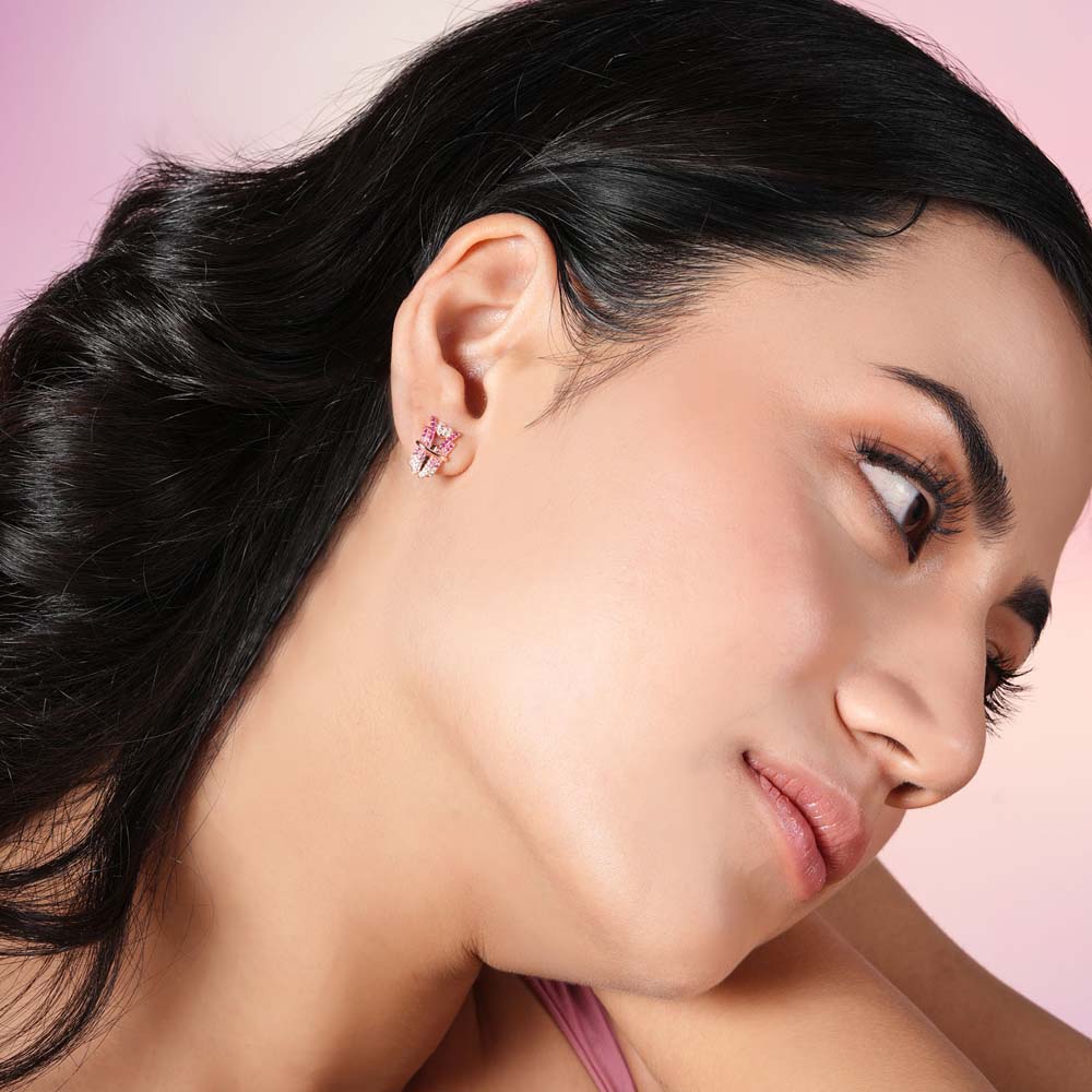 Ethereal Fade 925 Silver Rose Gold Earrings