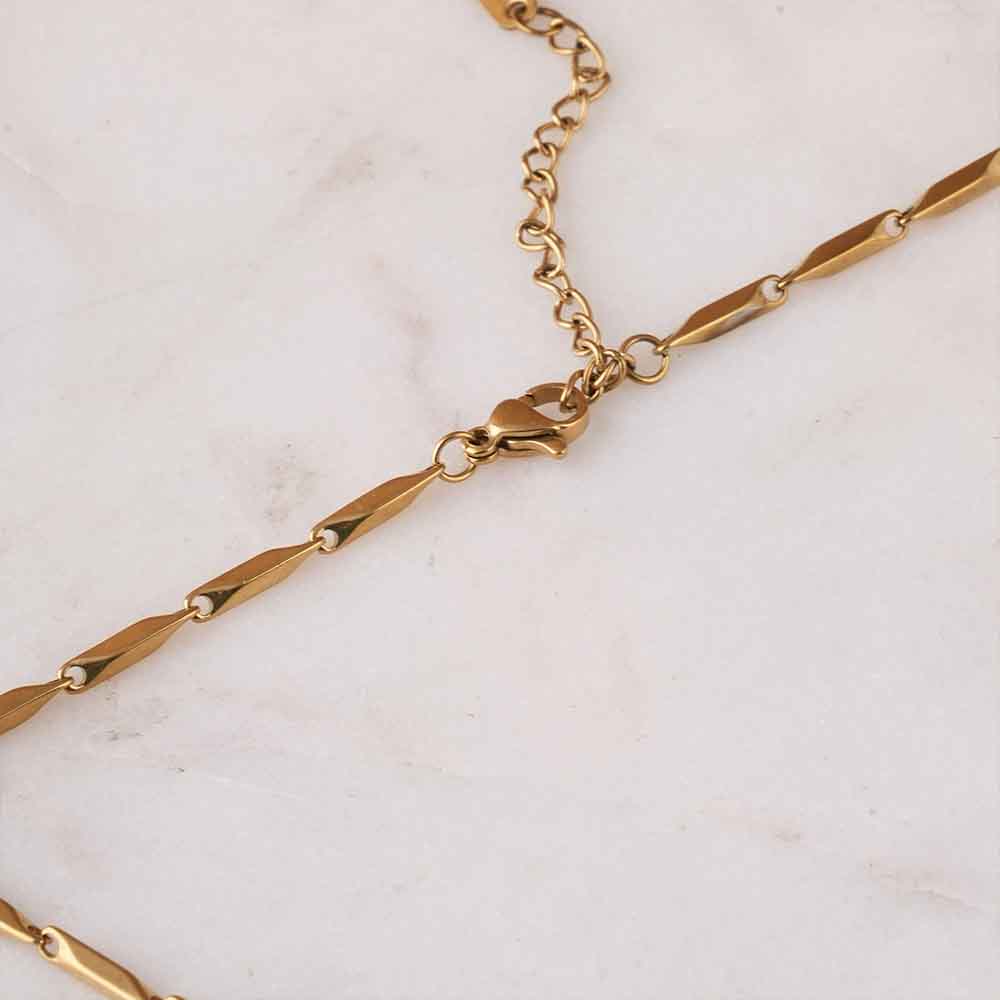 Rice Grain Link Gold Necklace