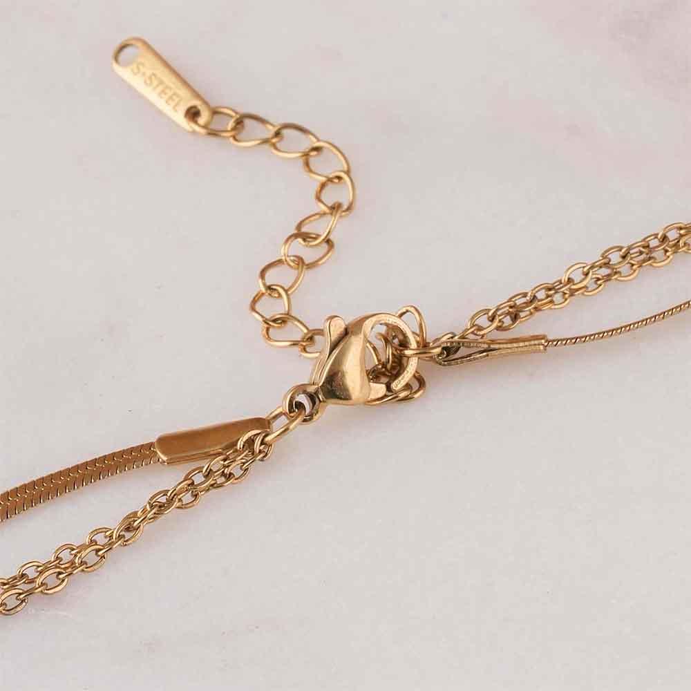 Moon & Disc Stack Necklace