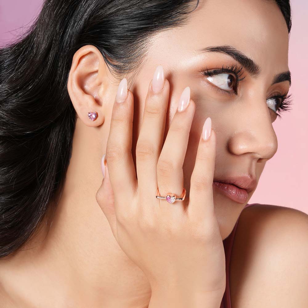 Pink Mirage Rose Gold 925 Sterling Silver Ring