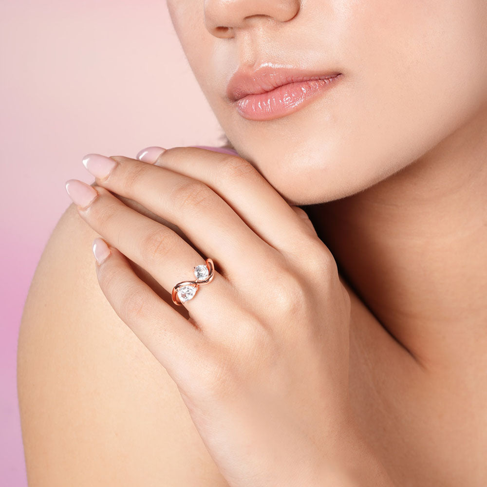 You and me Rose Gold 925 Silver Ring
