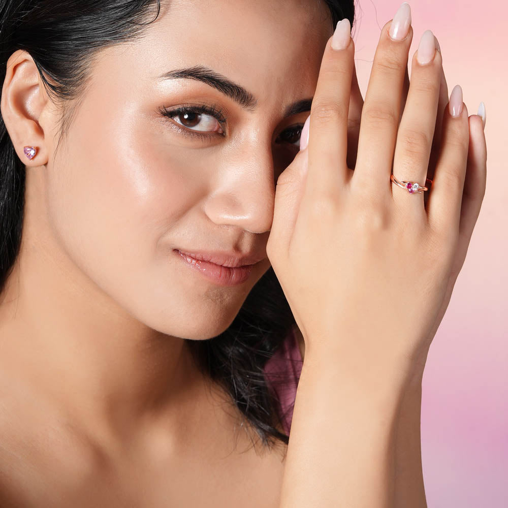 Rose light Rose Gold 925 Silver Ring