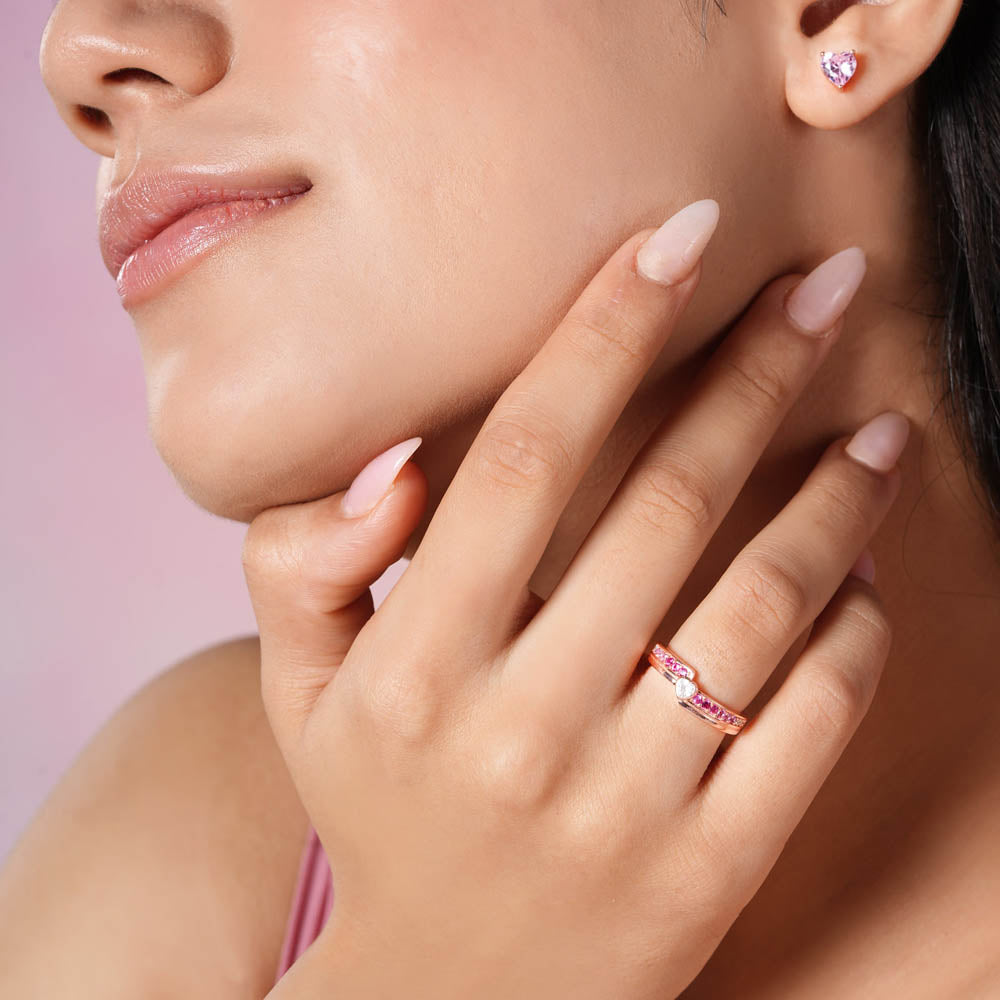 Petal glow Rose Gold 925 Silver Ring