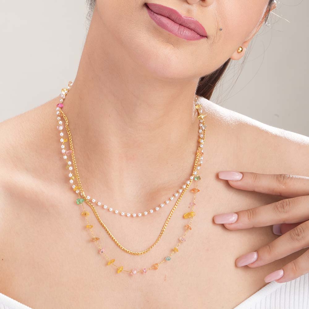 Rainbow of Gems Layered Necklace