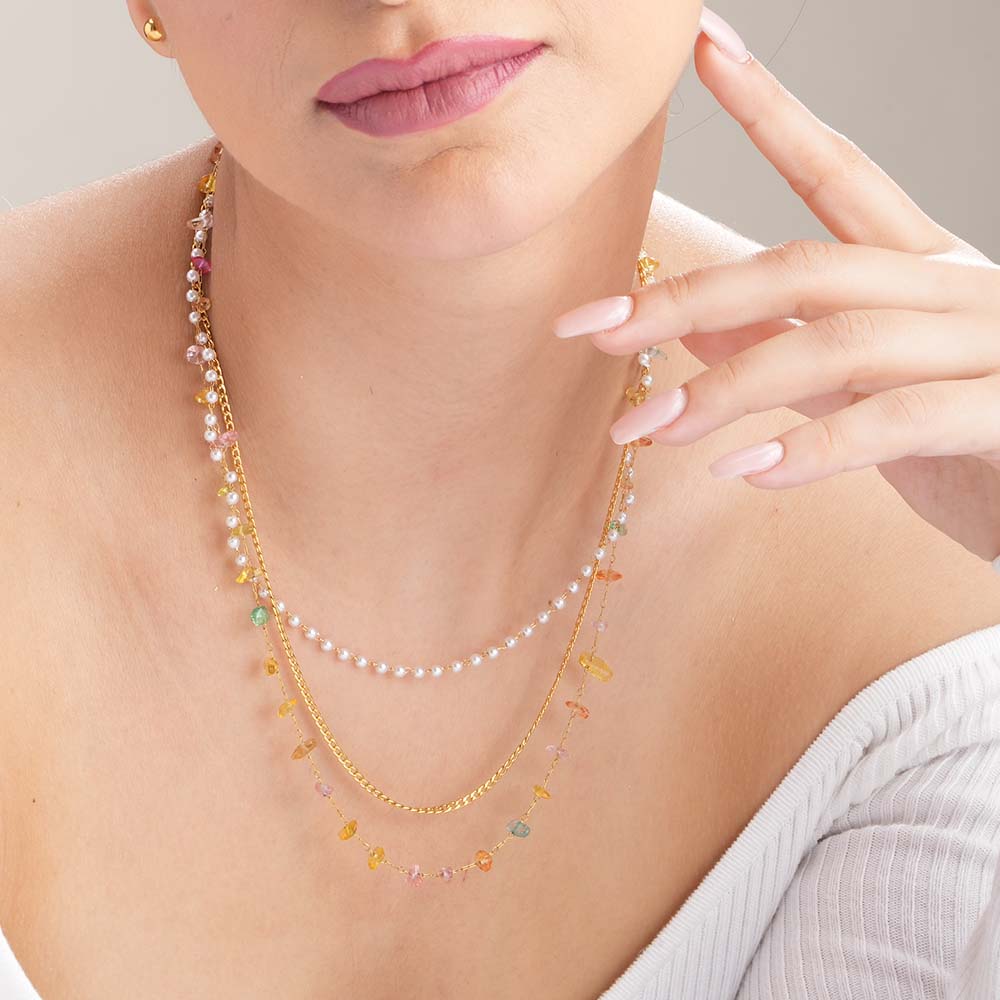 Rainbow of Gems Layered Necklace