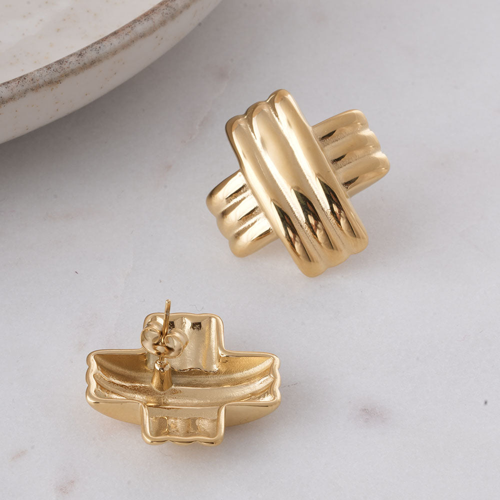 Gold Cross Earrings