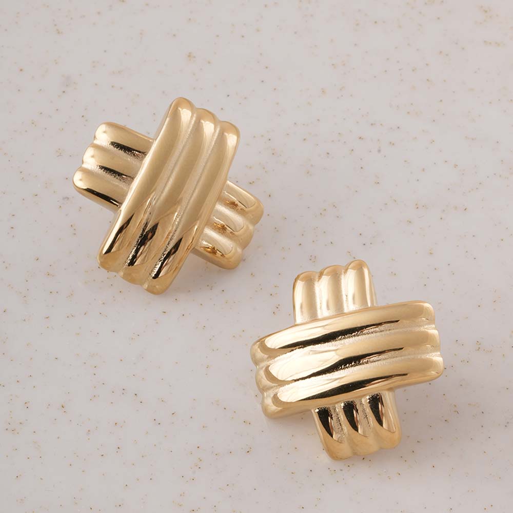 Gold Cross Earrings