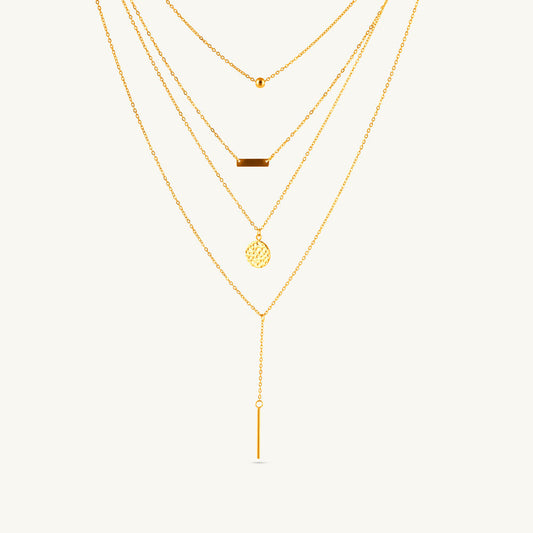 Golden Cascade Layered Necklace