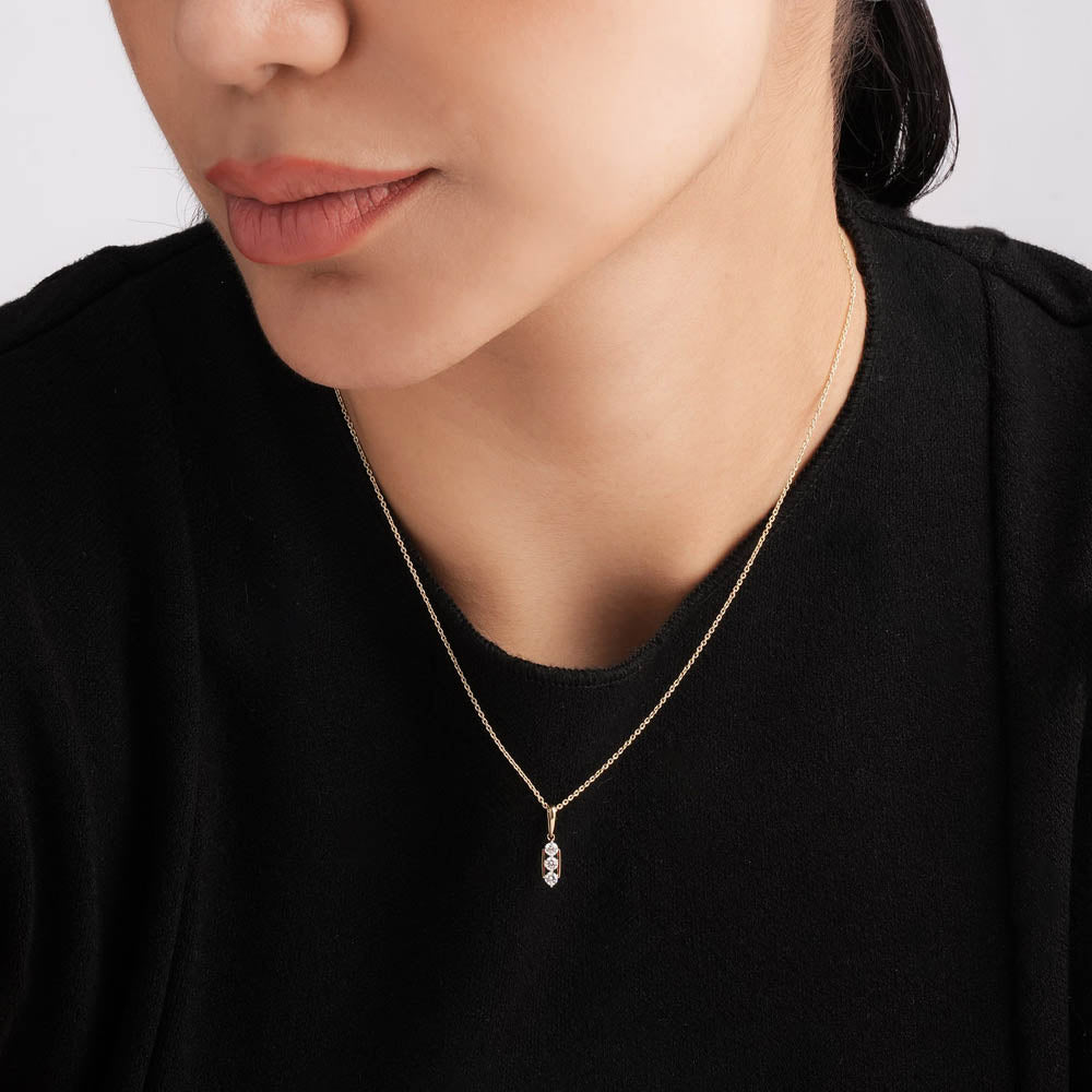 Sleek Prism 9KT Gold Lab Grown Diamond Necklace